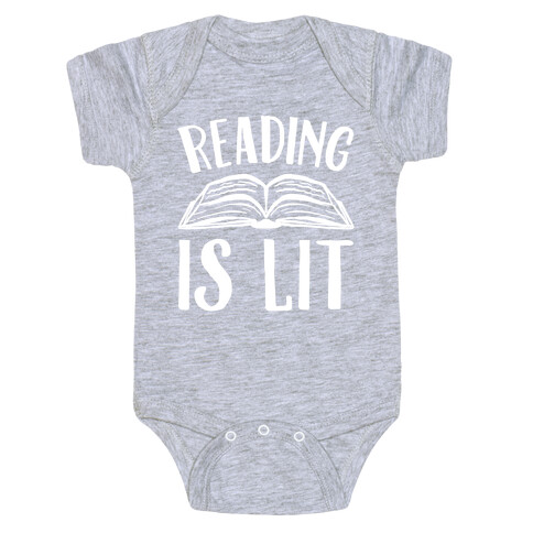 Reading Is Lit White Print Baby One-Piece