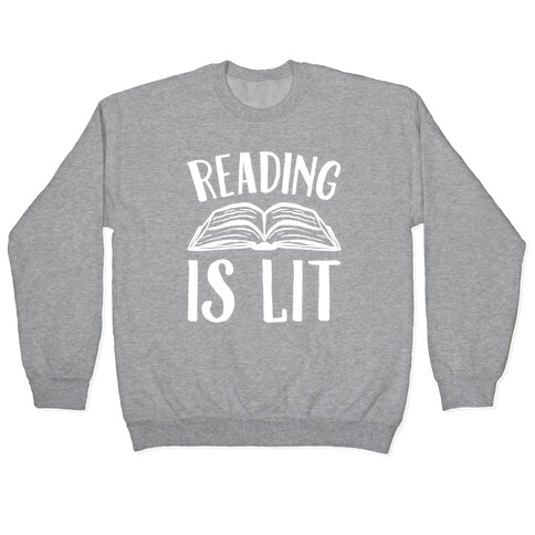 Reading Is Lit White Print Pullover