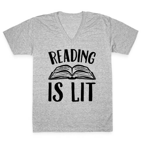 Reading Is Lit V-Neck Tee Shirt