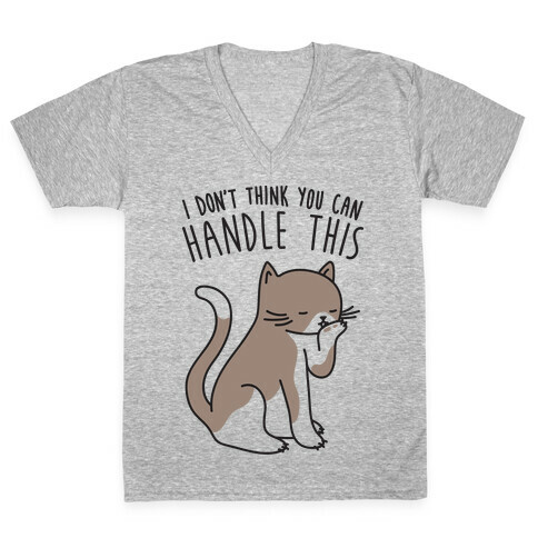 I Don't Think You Can Handle This - Cat V-Neck Tee Shirt