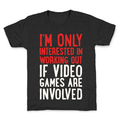 Video Game Workout White Print Kids T-Shirt