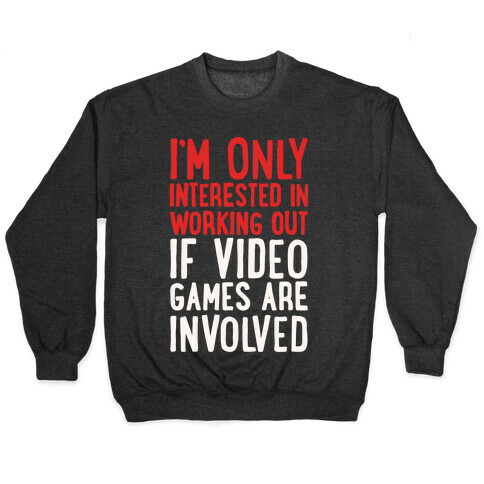 Video Game Workout White Print Pullover