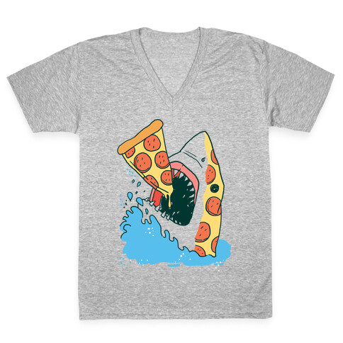 Pizza Shark V-Neck Tee Shirt