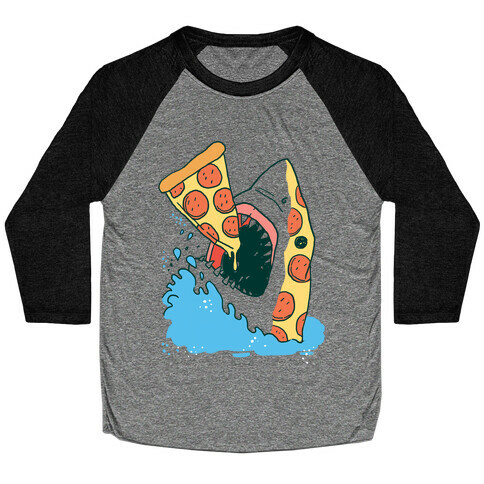 Pizza Shark Baseball Tee