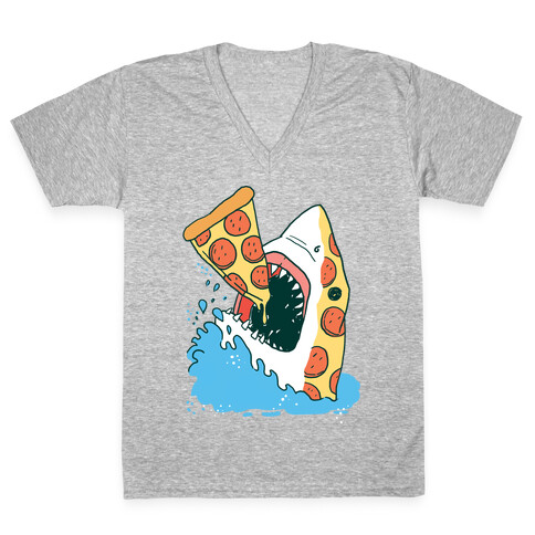 Pizza Shark V-Neck Tee Shirt