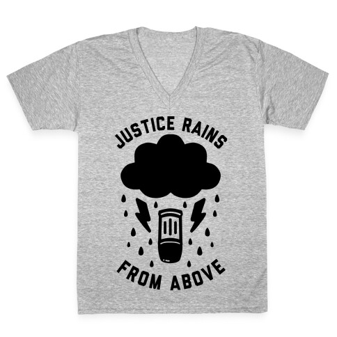 Justice Rains From Above V-Neck Tee Shirt