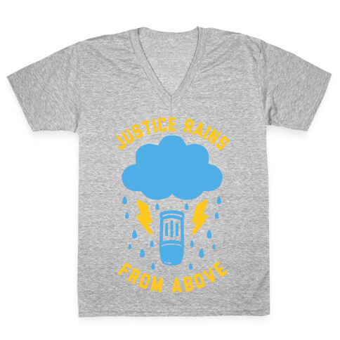 Justice Rains From Above V-Neck Tee Shirt