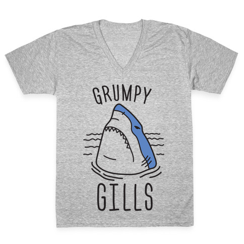 Grumpy Gills Shark V-Neck Tee Shirt