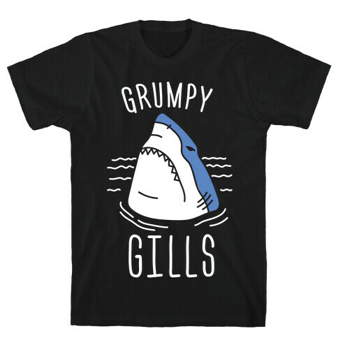 Grumpy Gills Shark (White) T-Shirt