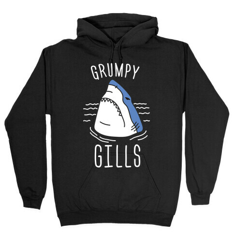Grumpy Gills Shark (White) Hooded Sweatshirt