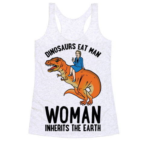 Woman Inherits The Earth Hillary Parody Racerback Tank Top