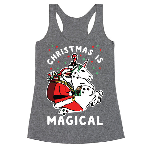 Christmas Is Magical White Racerback Tank Top