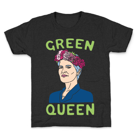 Green Queen White Print Kids T-Shirt