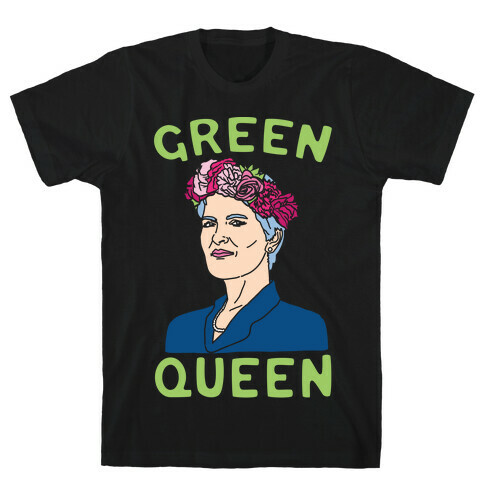 Green Queen White Print T-Shirt