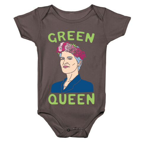 Green Queen White Print Baby One-Piece