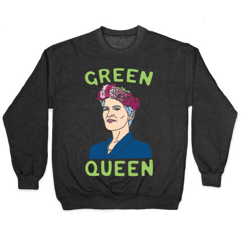 Green Queen White Print Pullover