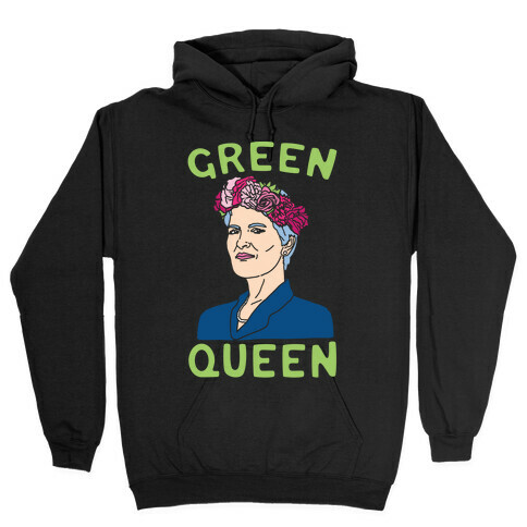 Green Queen White Print Hooded Sweatshirt