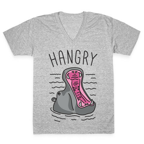 Hangry Hippo V-Neck Tee Shirt