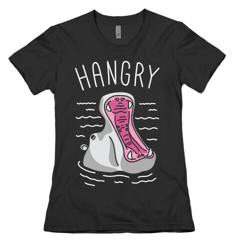 Hangry Hippo (White) Womens T-Shirt
