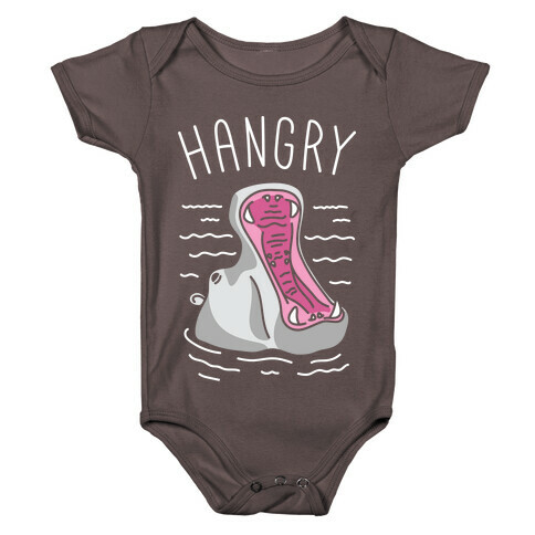 Hangry Hippo (White) Baby One-Piece