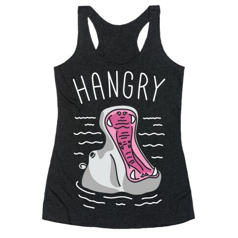 Hangry Hippo (White) Racerback Tank Top