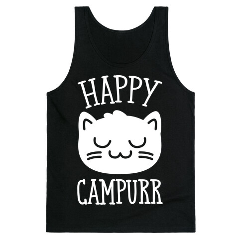 Happy Campurr White Print Tank Top