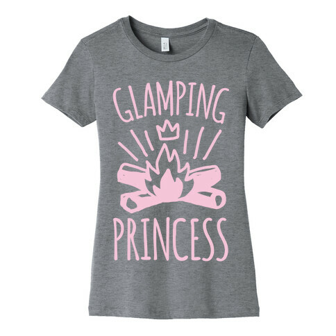 Glamping Princess White Print Womens T-Shirt