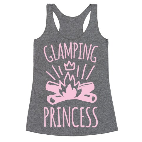 Glamping Princess White Print Racerback Tank Top