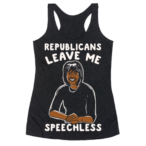 Republicans Leave Me Speechless White Print Racerback Tank Top