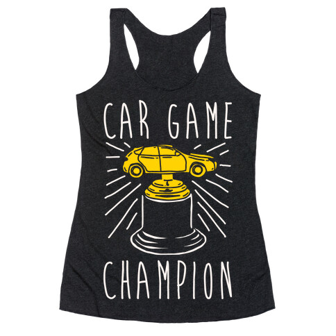 Car Game Champion White Print Racerback Tank Top