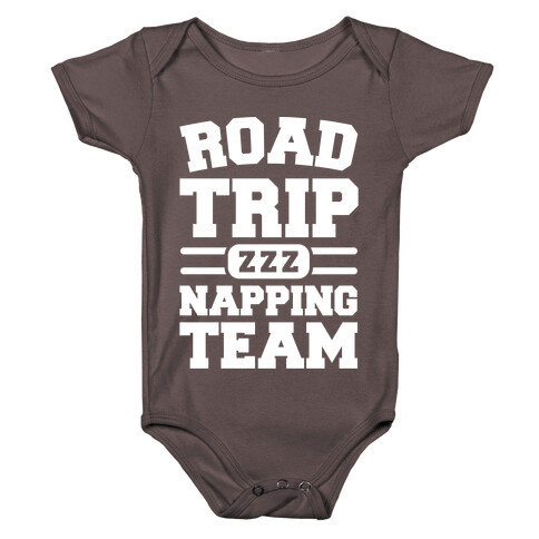 Road Trip Napping Team White Print Baby One-Piece
