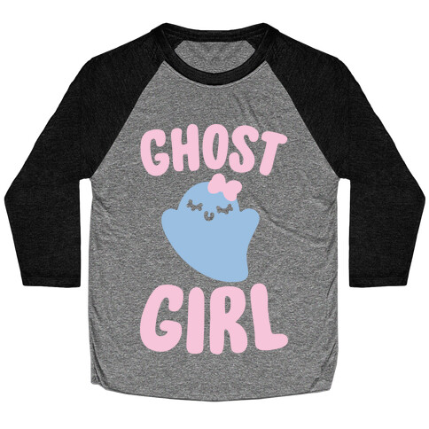 Ghost Girl White Print Baseball Tee