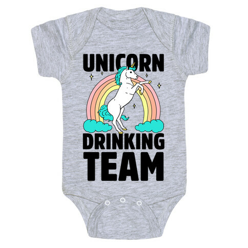 Unicorn Drinking Team Baby One-Piece