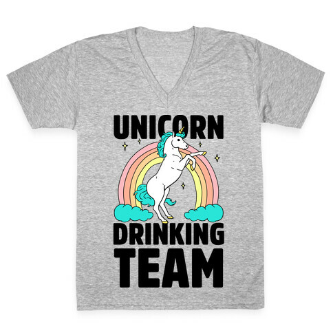 Unicorn Drinking Team V-Neck Tee Shirt