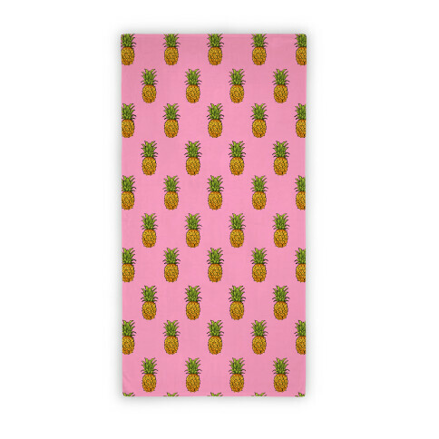 Pink Pineapple Pattern Beach Towel