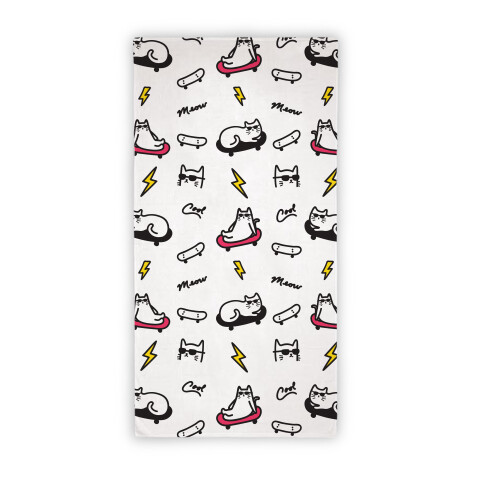 Cool Cats Pattern Beach Towel