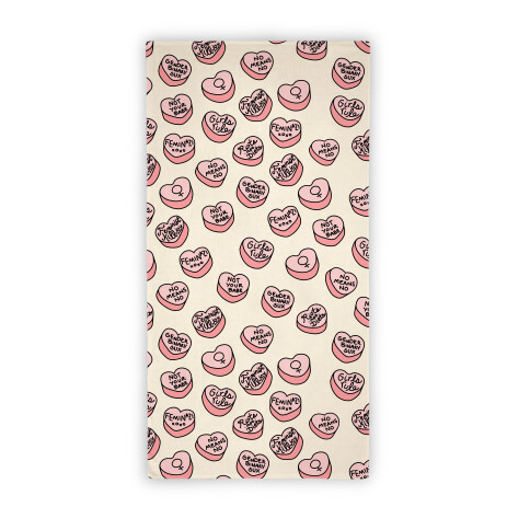 Feminist Conversation Hearts Beach Towel