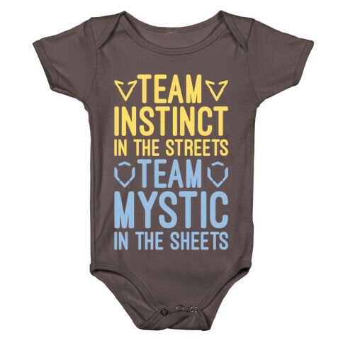 Team Instinct In The Streets Team Mystic In The Sheets Parody White Print Baby One-Piece