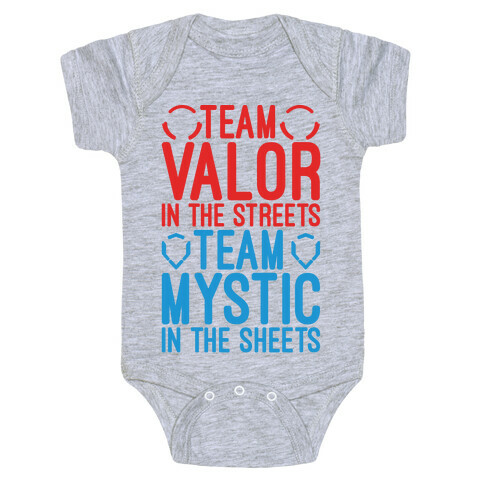 Team Valor In The Streets Team Mystic In The Sheets Parody Baby One-Piece