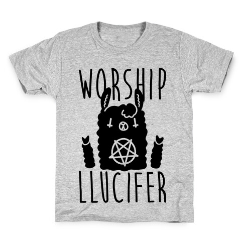 Worship Llucifer Llama Kids T-Shirt