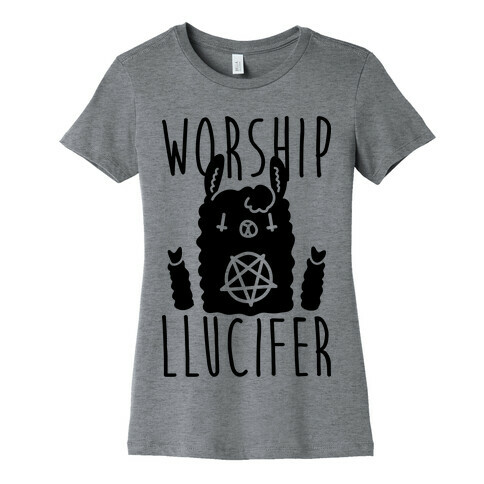 Worship Llucifer Llama Womens T-Shirt