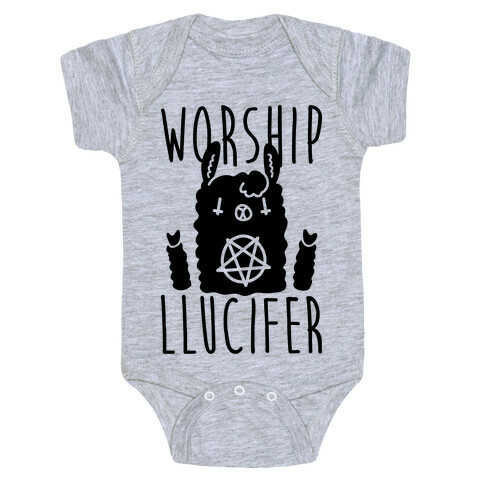 Worship Llucifer Llama Baby One-Piece