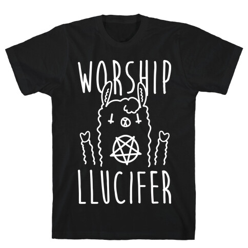 Worship Llucifer Llama (White) T-Shirt