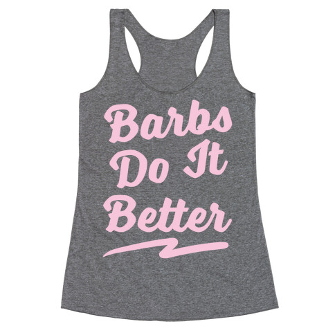 Barbs Do It Better White Print Racerback Tank Top