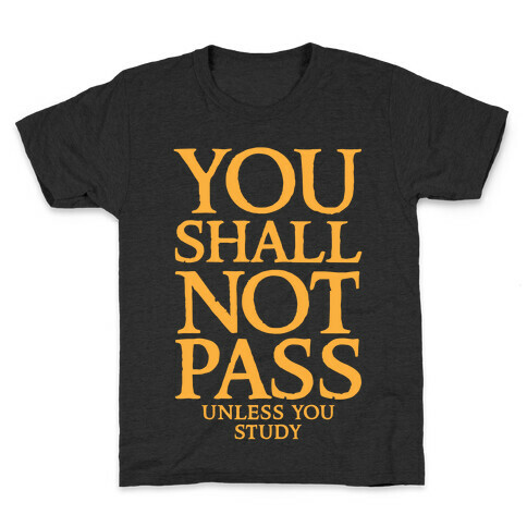 You Shall Not Pass (Unless You Study) Kids T-Shirt