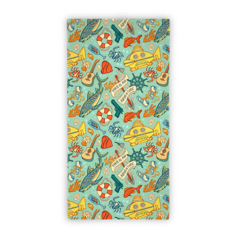 Life Aquatic Nautical Pattern Beach Towel