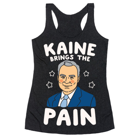 Kaine Brings The Pain White Print Racerback Tank Top