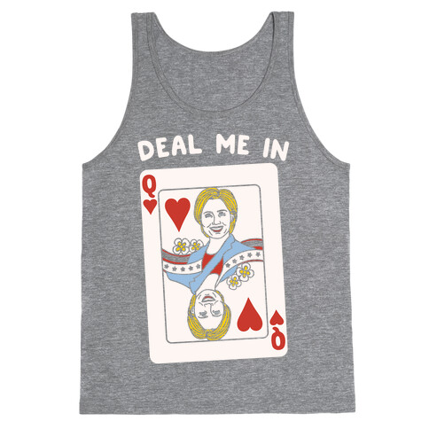 Deal Me In White Print Tank Top