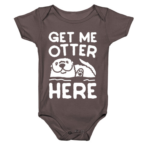 Get Me Otter Here White Print Baby One-Piece