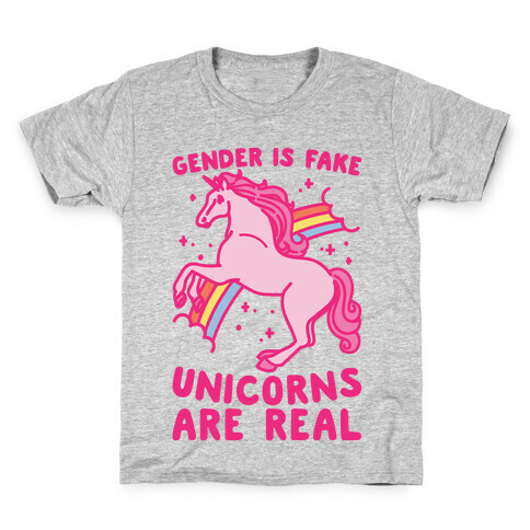 Gender Is Fake Unicorns Are Real Kids T-Shirt